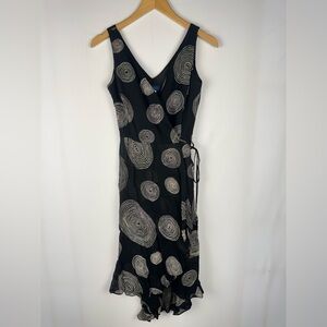 Mario Balthazar V-Neck Black and White Swirl Dress